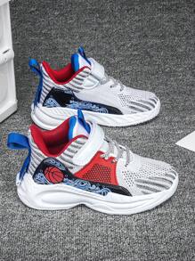 Kids' Colorblock Fashionable Basketball Shoes, Lightweight Breathable Upper, Non-Slip Painted Outsole, Suitable For Daily Wear, P.E. Class, Basketball Sports