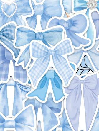 50 ملصق وردة زرقاء للديكور على اللابتوب، الدفتر، غلاف الهاتف، لوازم مدرسية، عودة للمدرسة