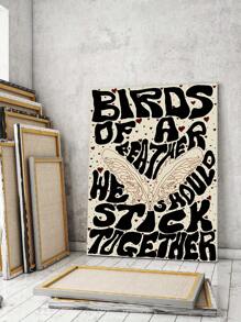 Vintage Art Music Album Poster,Birds A Featherpop Music Album Wall Art,Creative Music Poster, High Quality Canvas Wall Art,Waterproof Canvas,Canvas Art,Suitable Modern Home,Living Room,Bedroom, Office,Classroom, Bathroom,Restaurants, Kitchen,Dining Room Wall Decorative,Gifts For Fans-Frameless