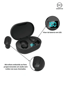 PROMOÇÃO!Fone De Ouvido Sem Fio E6s/A6S Bluetooth 5.0 Tws Com Tela LED Digital