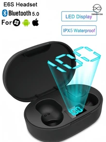 PROMOÇÃO!Fone De Ouvido Sem Fio E6s/A6S Bluetooth 5.0 Tws Com Tela LED Digital
