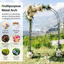 Garden Arch Arbor Trellis 7.2 Ft Metal Archway Patio Pergola For Climbing Plants - Black - View 6
