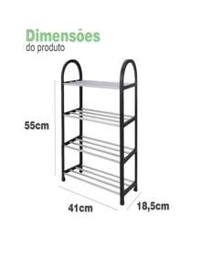 Sapateira 4 andares Organizador de Sapatos Tenis 8 Pares Desmontavel Movel Preto