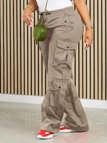 Chicsale Womens Cargo Pants With Large Pockets Streetwear Style Comfortable Fit And Versatile Design Ideal For Casual Outings And Everyday Wear Perfect For Fashion Forward Women