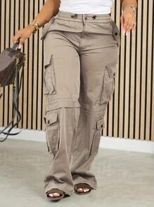 Chicsale Womens Cargo Pants With Large Pockets Streetwear Style Comfortable Fit And Versatile Design Ideal For Casual Outings And Everyday Wear Perfect For Fashion Forward Women