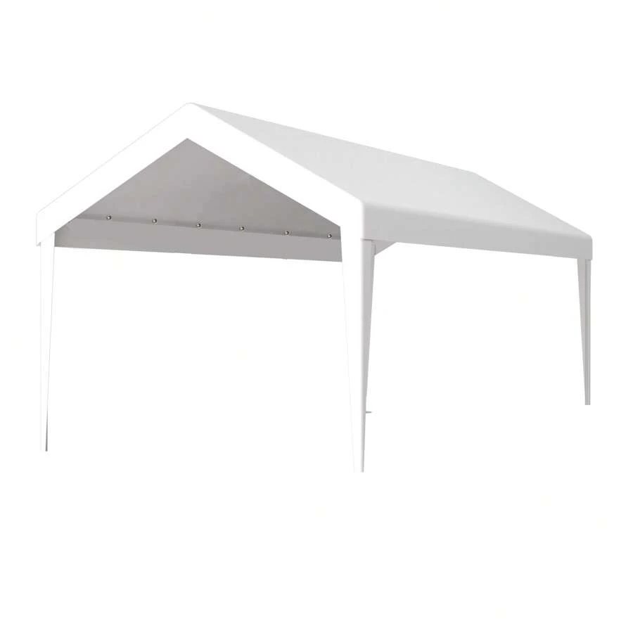 Durable Waterproof UV Protected Canopy Cover For 12x20ft Carport With 76 Elastic Buckles - Frame Not Included - Grey