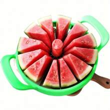 Easy-Grip Stainless Steel Watermelon Slicer - Large Manual Cutter For Perfect Cantaloupe & Watermelon Slices, Ideal For Home And Restaurant Use - Fluorescent Green - View 1
