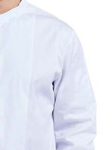 Unisex Solid Color Front Snap Button Long Sleeve Chef Jacket, Restaurant Kitchen Cooking Uniform