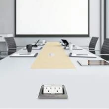 13A Pop Up Floor Electrical Power Outlet Socket Office Kitchen Desk Worktop 2 Sockets Power Plugs, Electrical Outlet Cover Box - Black - View 8