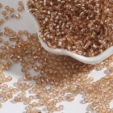 3mm-30g/900pcs,Glass Seed Beads Bulk,Small Craft Beads,Small Beads,Transparent Silver Lined Small Round Pony Beads Bulk For Jewelry Making,Loose Spacer Beads For Jewelry Making Supplies,DIY Crafts Necklace