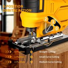 Jig Saw Compatible With Dewalt 20V Battery (Battery Not Included) Cordless Jigsaw With LED Work Light, 0°- 45° Bevel Cuts, 3 Orbital Settings For Straight/Curve/Bevel/Circle Cutting Tools