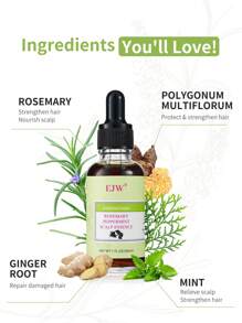 Conjunto para Cuidados com o Cabelo 3 peças, Shampoo Orgânico de Alecrim e Hortelã, Condicionador e Óleo Essencial para o Couro Cabeludo, Limpa e Ajuda no Fortalecimento dos Cabelos Fracos e Quebradiços