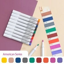 9/144pcs Morandi Acrylic Paint Pens Soft Brush Tip, Calligraphy Markers For Lettering, Card Making, Rocks Painting, Wood, Fabric, Canvas, Ceramic, Glass, DIY Art Crafting, School Supplies