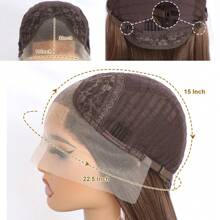 26Inch Gorgeous Pre Plucked Glueless Long Straight Synthetic HD Lace Wigs Blonde Skunk Stripe Hair Wig Heat Resistant Synthetic Lace Front Wigs For Fashion Women Girls 13x4 Lace Wig Party Cosplay Daily Wear