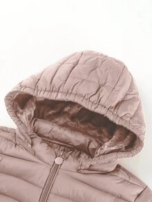 Risissida Women's Minimalist Outdoor Jacket For Fall, With Hood And Pockets, Suitable For Commuting And Leisure Winter Coat Women - Baby Pink - View 9