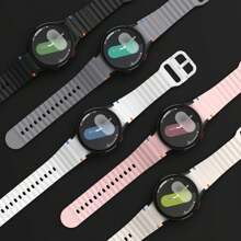 兼容三星 Galaxy Watch 7/6/5/4/FE、Watch 5 Pro、Galaxy Watch 6 4 Classic、男女款柔软硅胶智能手表替换表带 - 彩色 - 查看 4