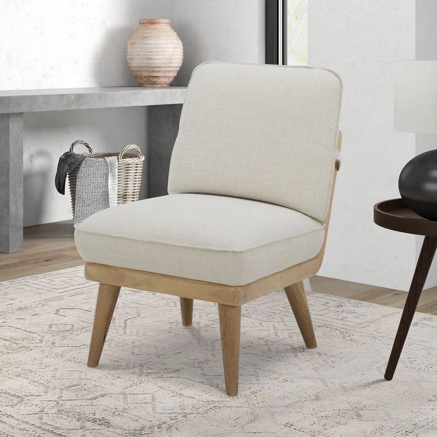 Better Homes & Gardens Springwood Slipper Chair, Light Honey