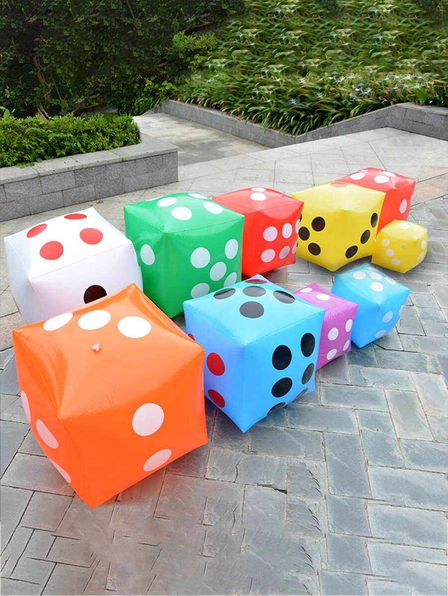 1pc PVC盒子拼图KTV酒吧年会减压积分活动游戏道具充气骰子 - 彩色 - 查看 1
