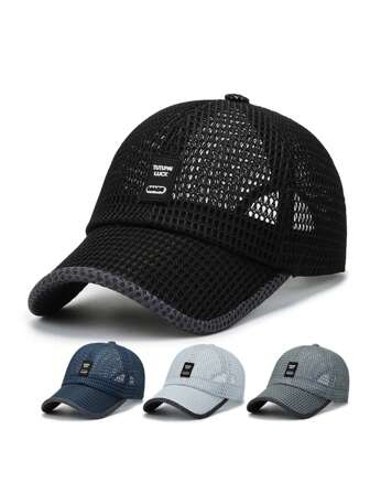 Men's Lightweight Mesh Breathable Baseball Cap, Ideal Outdoor Sport Hat