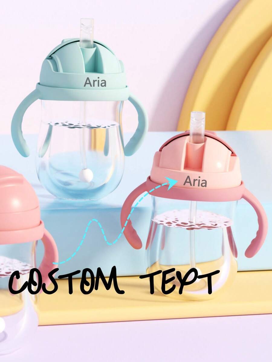 Customized Baby Feeding Bottle, Sippy Cup, Newborn Infant Water Cup With Straw, Children Toddler Milk Bottle,Christmas Gift Supplies - C Type Children's Water Cup - View 1