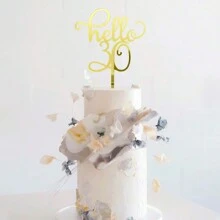 1/3/5 件金色亚克力 Hello18/21/30/40/50/60 蛋糕装饰适用于生日派对装饰 - 金色 - 查看 6