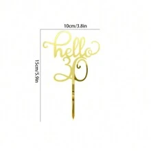 1/3/5 件金色亚克力 Hello18/21/30/40/50/60 蛋糕装饰适用于生日派对装饰 - 金色 - 查看 7