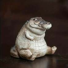 1 szt. Ozdoba w postaci posągu krokodyla, ogrodowa figurka krokodyla, żywiczna rzeźba zwierzęcia, słodka miniaturowa figurka do dekoracji wnętrz i na zewnątrz - Wielokolorowe - Zobacz 13