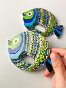 1pc Cute Goldfish Embossed 3D Fridge Magnet & Bottle Opener, Large Size, Home Decor, Daily Use And Holiday Gift Birthday Gifts Graduation