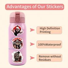 55pcs Terrifier Stickers Halloween Waterproof Sticker Decals Water Bottle Skateboard Laptop Horror Stickers,School Supplies,Back To School