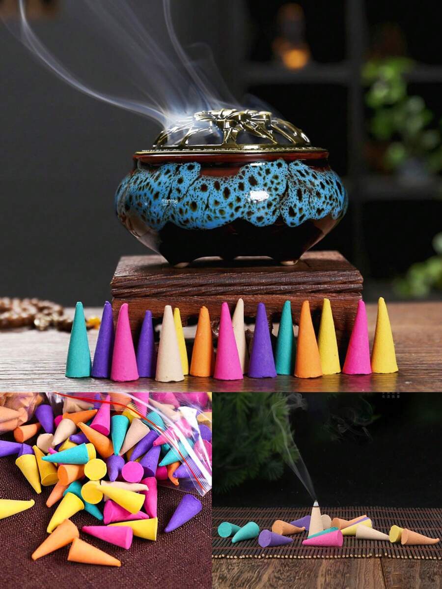 120/180pcs Pagoda Incense Backflow Incense Thai Cone Incense Pagoda Incense Incense Incense Hygienic Incense Deodorizing Agarwood Bulk Incense Grain Sandalwood Home Festival Decoration Rama Gifts Birthday Graduation