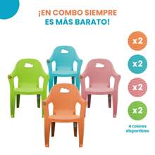 Paquete de 4 sillas infantiles para niños interior exterior color ideal preescolar diseño ergonómico ligero fácil limpieza mobiliario escolar hogar - Multicolor - Ver 2