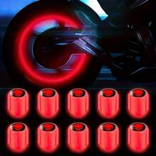 10Pcs Luminous Skull Tire Valve Caps Universal Luminous Wheel Valve Caps Suitable For SUV, Bicycle, Truck, Motorcycle