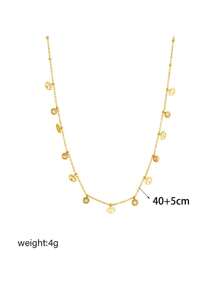 1 chiếc vòng cổ mặt dây chuyền bằng thép không gỉ mạ vàng 18K hình mắt quỷ bằng đá Cubic Zirconia cổ điển, phù hợp với trang phục hàng ngày và trang phục cưới của phụ nữ, quà tặng - Vàng - Xem 6
