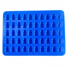 硅胶小熊软糖模具，不粘巧克力小熊软糖模具，用于制作小熊巧克力果冻饼干，配有 7 种颜色的泰迪熊形状迷你硅胶模具