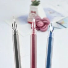 Rhinestone Tip Gel Pen, Fine 0.38mm Large-Capacity Black/Blue/Red Ink Refill Exam Signing Writing School Office Supplies Stationery Back To School