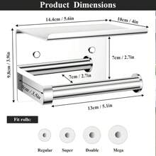 Portarrollos de papel higiénico de acero inoxidable 304, con excelente rendimiento anticorrosión y antioxidante, múltiples colores a elegir, montaje en pared adhesivo o con tornillos, una opción ideal para la organización del baño, decoración del baño en el hogar, organizador de baño, decoración de otoño, de vuelta a la escuela