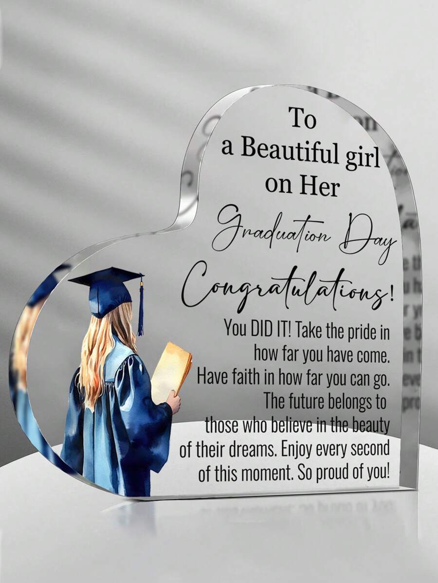 1 Stück inspirierendes Acryl-Schild als Abschlussgeschenk für sie, Abiturientin, Studentin, Master-, Doktorandin, Abschlussgeschenk für Studenten, Abschlusserinnerung für Tochter, Sohn, Schwester