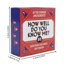 Mini Fun Trivia Game Box - "How Well Do You Know Me?" - Family/Friends Party Game Cards,Board Games, Card Games - Multicolor - View 3