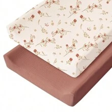 2 Packs Changing Pad Cover For Girls Boys, Ultra Soft Breathable , Baby Diaper Change Table Pad Covers - Multicolor - View 10