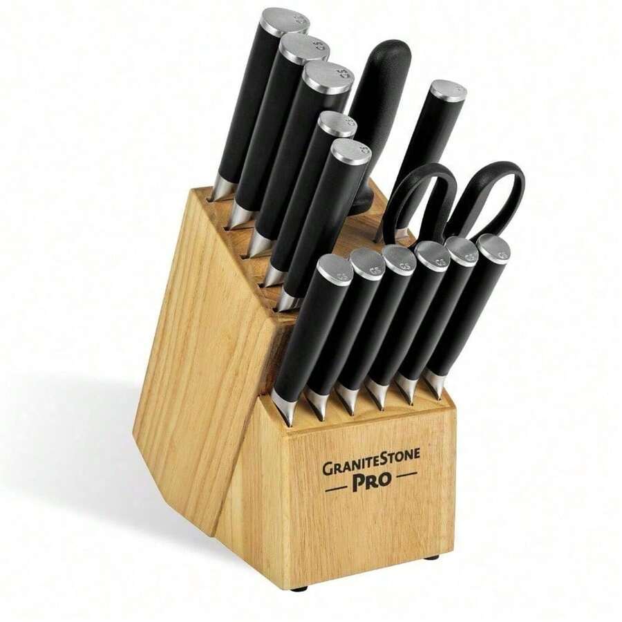 Pro Nutriblade 14-Piece Knife Set For Kitchen With Knife Block - Black - View 1
