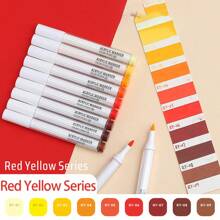 9/144pcs Morandi Acrylic Paint Pens Soft Brush Tip, Calligraphy Markers For Lettering, Card Making, Rocks Painting, Wood, Fabric, Canvas, Ceramic, Glass, DIY Art Crafting, School Supplies