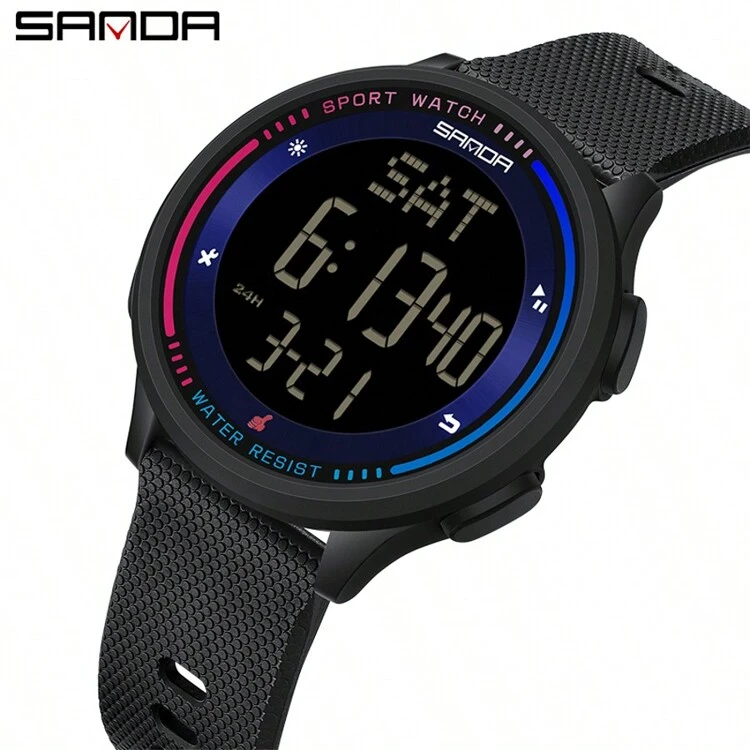 Reloj digital LED de moda para mujer SANDA, reloj de puntero para adolescentes, modo deportivo resistente al agua, reloj electrónico con cronómetro - Unitalla - Añade 18