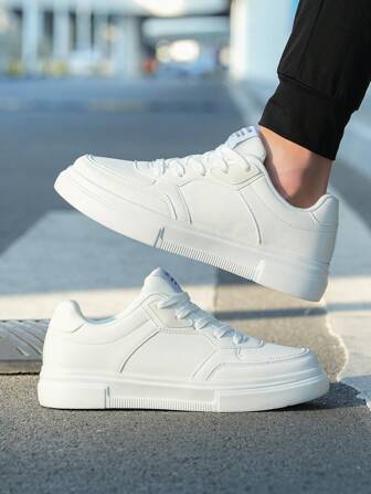 1 双男士户外运动鞋，防滑 PU 材质低帮休闲鞋，2025 新款系带跑步运动鞋，男士时尚百搭鞋，校园学生滑板鞋，适合所有季节