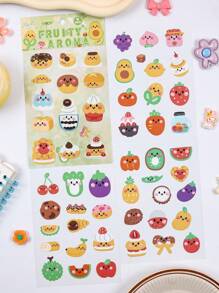 24 件 - 咕噜朋友系列，卡通可爱宠物剪膜笔记本贴纸，熊，兔子，蝴蝶结，甜点等元素，6 种不同款式/1 套，适用于 DIY 垃圾日记、书籍、笔记本、办公美术用品、手机和电脑自粘防水贴纸包 - 彩色 - 查看 8