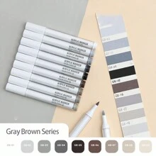 9/144pcs Morandi Acrylic Paint Pens Soft Brush Tip, Calligraphy Markers For Lettering, Card Making, Rocks Painting, Wood, Fabric, Canvas, Ceramic, Glass, DIY Art Crafting, School Supplies