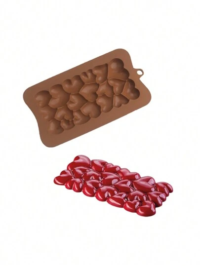 1 件/2 件心形硅胶巧克力模具 DIY 糖果、饼干、甜点和蛋糕装饰烘焙模具