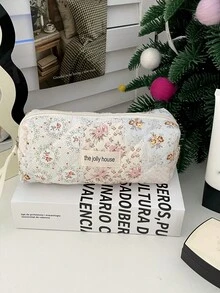 1 pieza/2 piezas Bolsa organizadora de maquillaje, bolsa de maquillaje con estampado vintage bohemio dulce, de poliéster reutilizable y portátil para mujeres para viajes, ideal para cosméticos, cuidado de la piel, perfumes, almacenamiento de brochas de maquillaje, almacenamiento de cosméticos, organizador de perfumes, bolsas de cosméticos para mujeres, adecuada para vacaciones, viajes, fiestas, exteriores, citas, uso doméstico - Multicolor - Ver 9