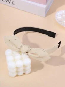 1/3 件纯色法兰绒蝴蝶结头带，条纹面料防滑头巾，优雅头饰，适合日常佩戴，秋冬，发带，发箍，发饰头带 - 彩色 - 查看 29