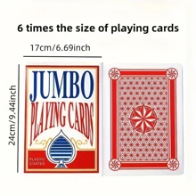 54张/套超大可重复使用耐用扑克牌，巨型婚礼模型扑克，万圣节四人扑克，适合旅行、宿舍和户外娱乐。室内外趣味桌游，派对礼物，创意新奇玩具。派对娱乐、婚礼、生日、周年纪念、单身派对、毕业典礼的理想之选