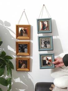 2 合 1 和 3 合 1 4 英寸复古绿色创意挂墙装饰塑料相框，适用于客厅、卧室、节日礼物